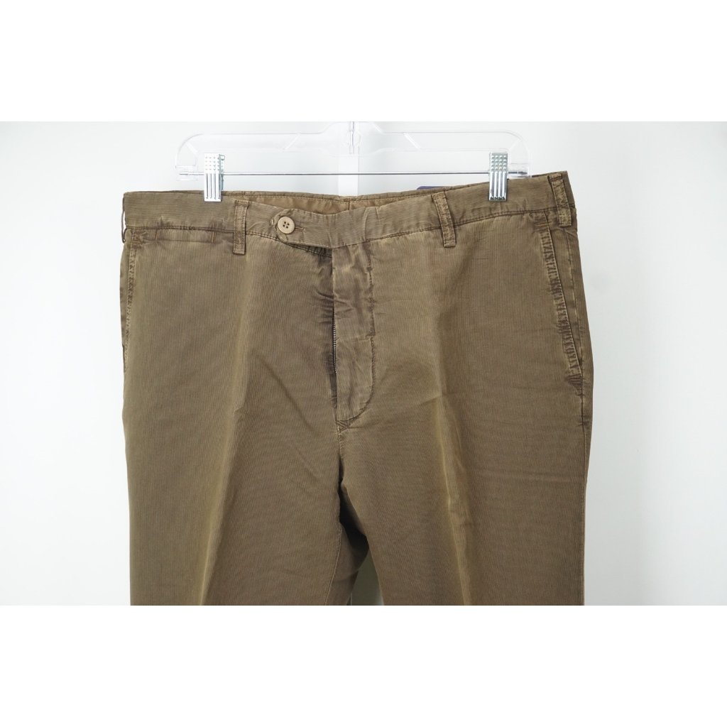 Rota Sport Cotton Silk Blend Brown Striped Pants Sz 56 Brand New